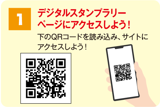 １.スタンプラリーサイトにアクセスしよう！